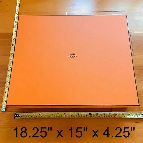 Hermes Gift Box - Large Box w/ Ribbon {EMPTY BOX} (18.25 x 15 x 4.25)